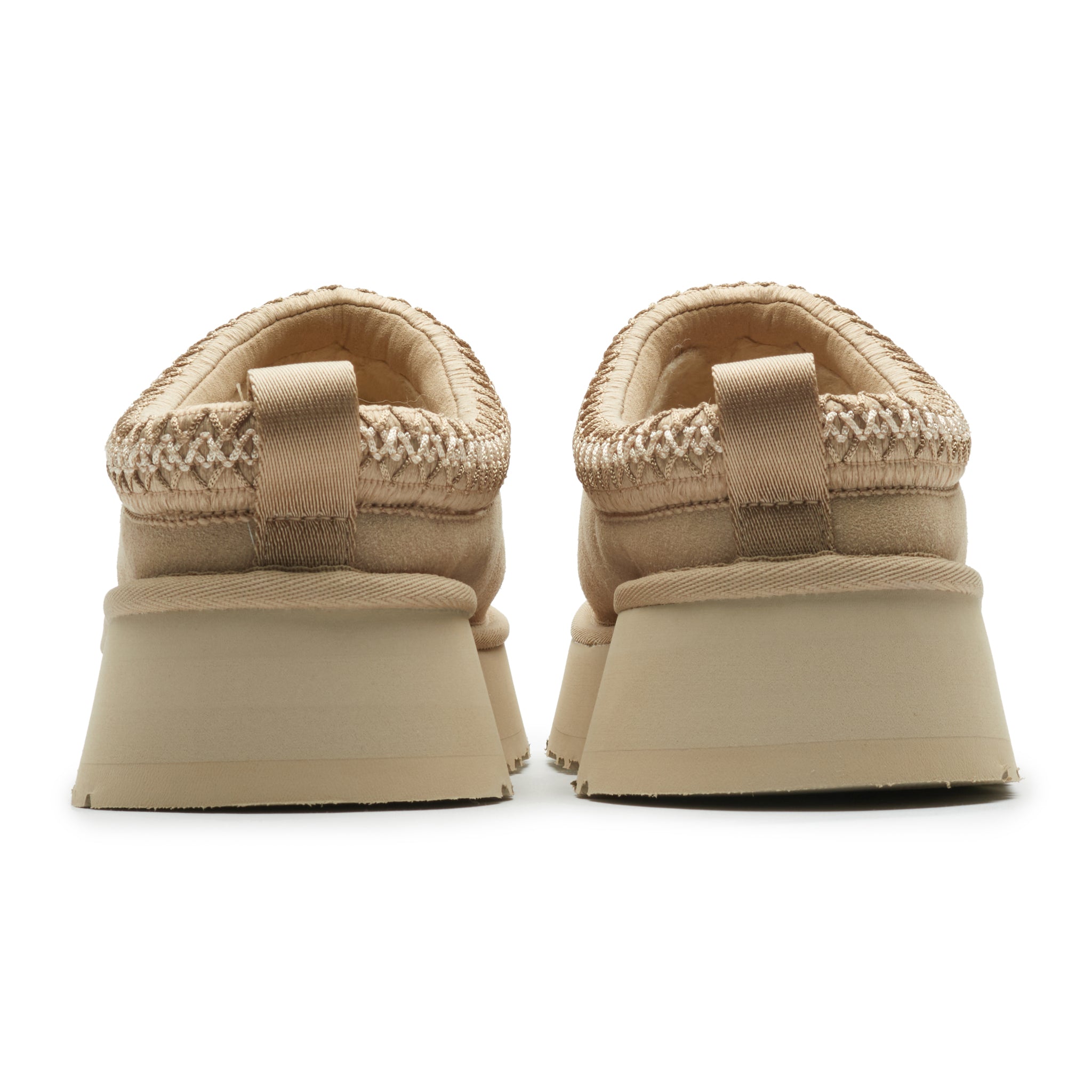 Back view of UGG Tazz Platform Mustard Seed Slippers (W) 1122553-mdsd